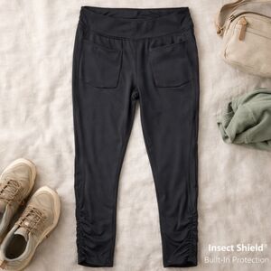 Toad&Co Debug Trail Tights Insect Shield UPF Hiking Travel Leggings Black Small